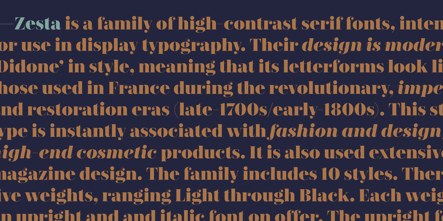 Пример шрифта Zesta Black Italic